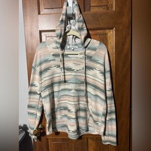 Wallflower Hooded Aztec Pullover Sweater